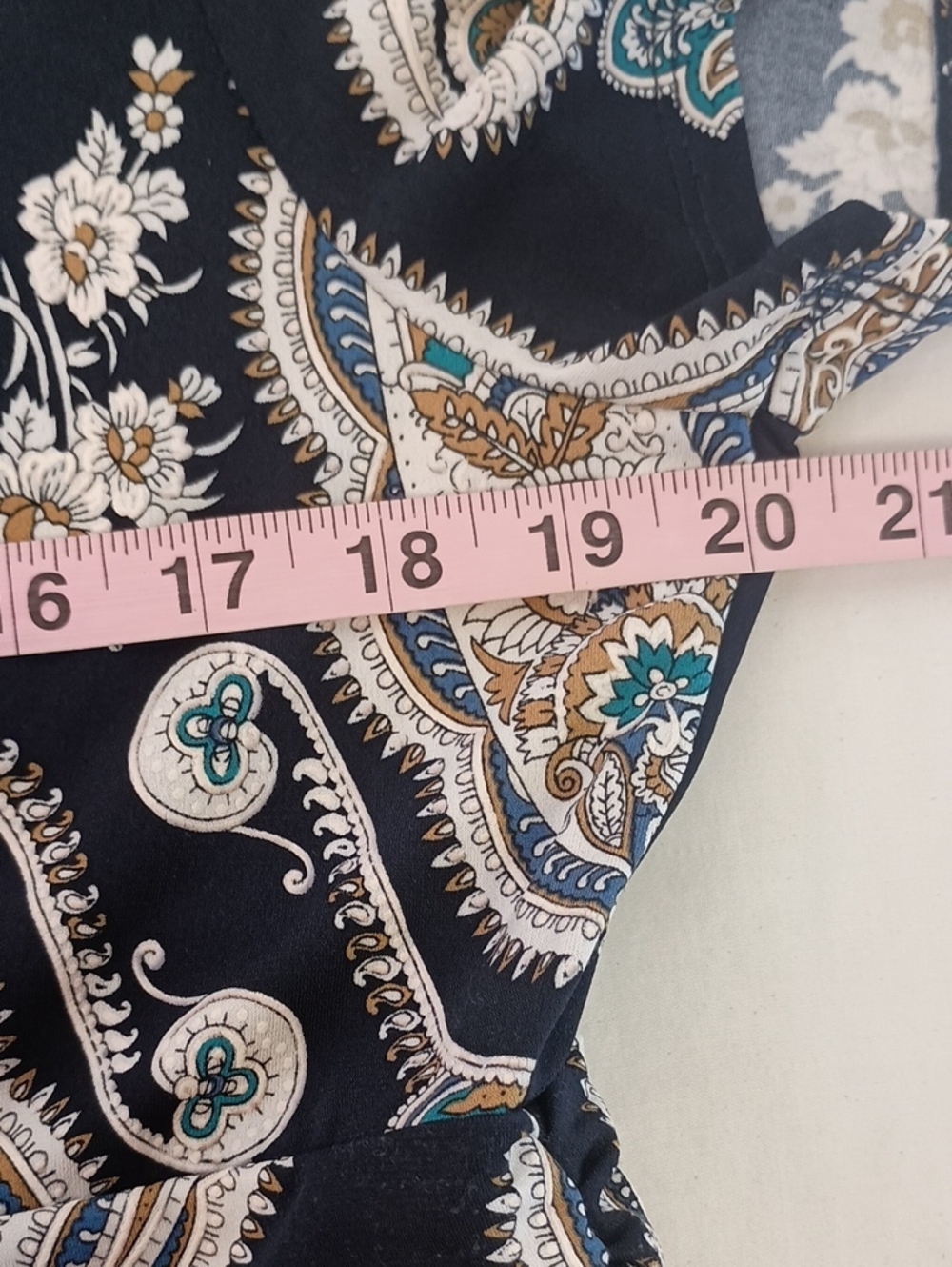 Women's Size Petite XL Paisley Print Midi Dress Classic - Picture 5 of 7
